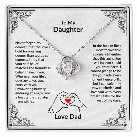 Daughter - I take for the rest of my days love knot necklace - Jewelry