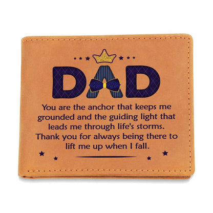Dad - Lift Me Up When I Fall Leather Wallet - 