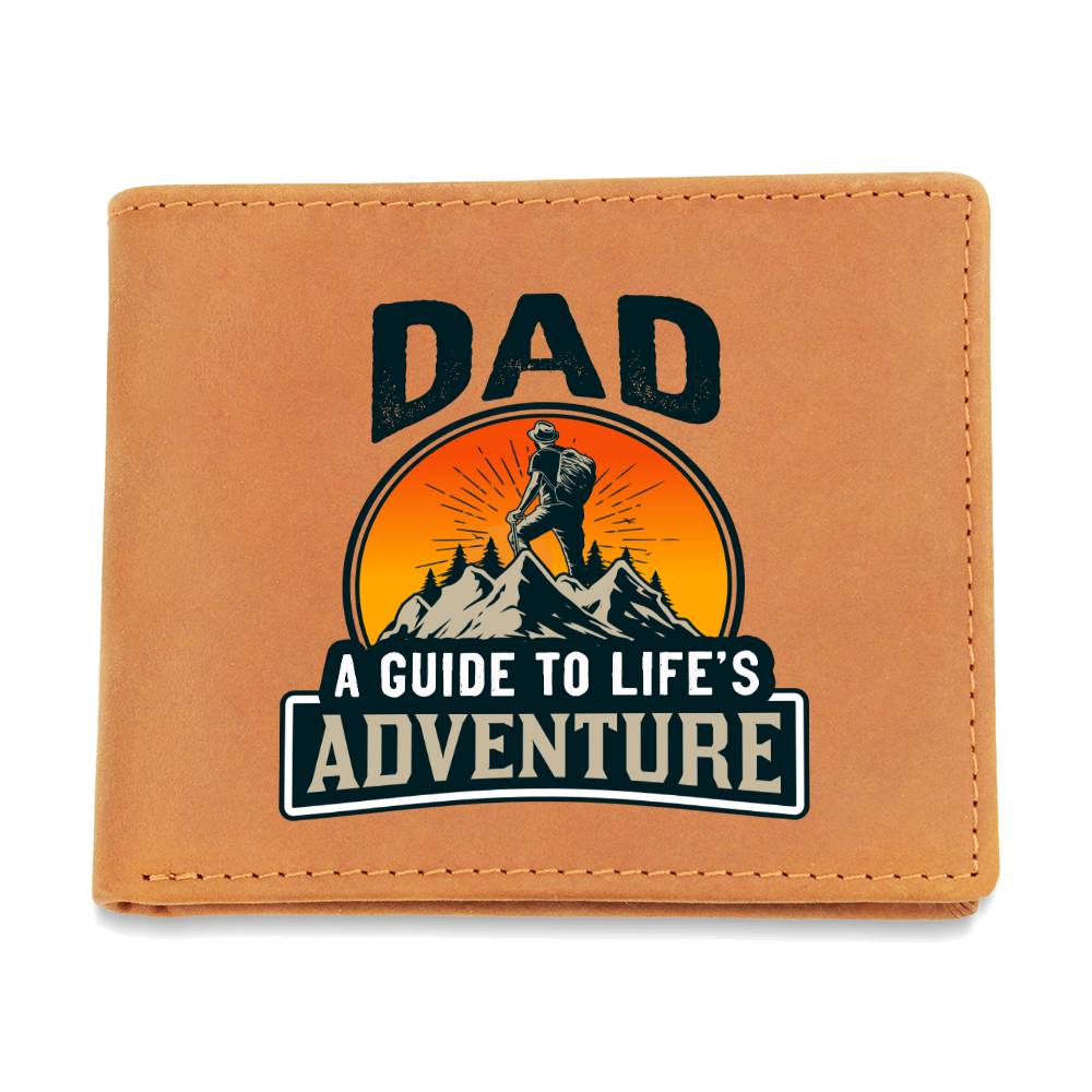 Dad - A Guide To Life's Adventure Leather Wallet - 
