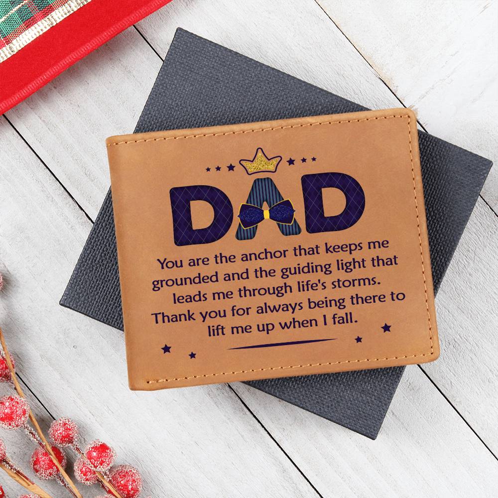 Dad - Lift Me Up When I Fall Leather Wallet - 