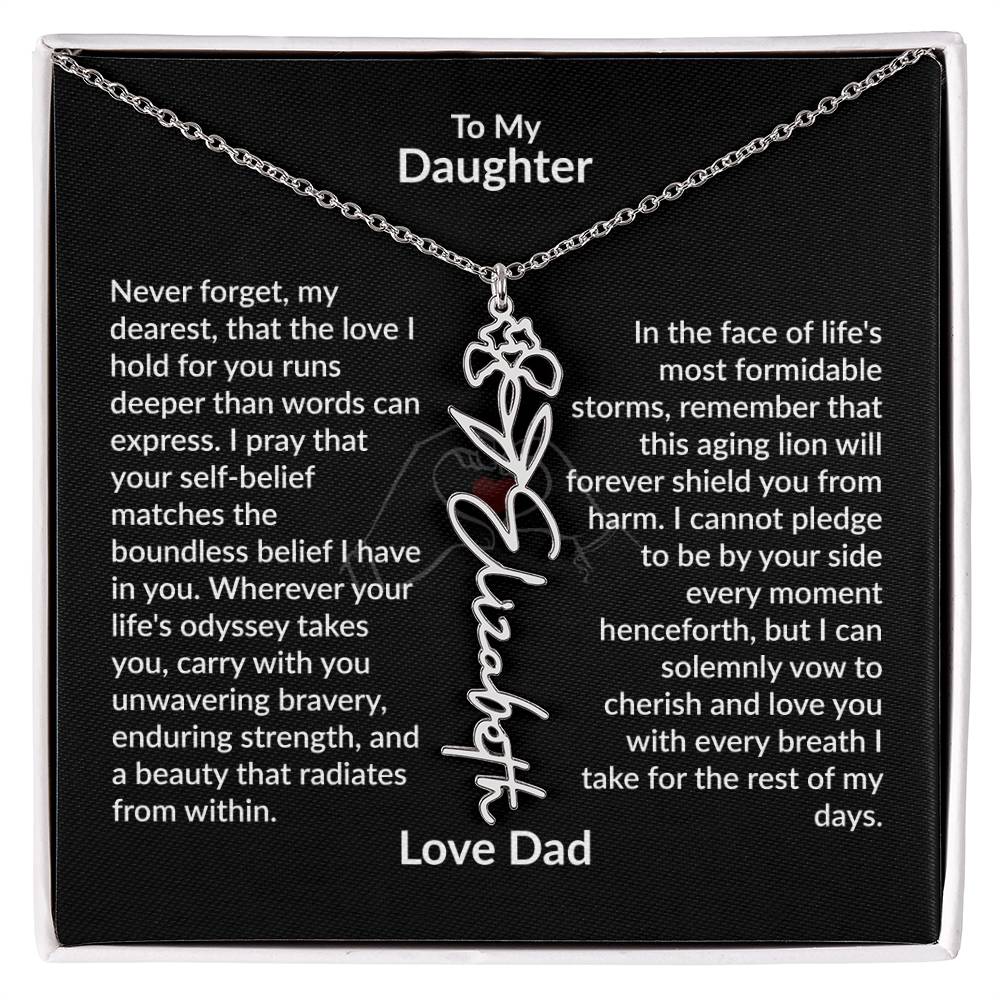 Daughter- I take for the rest of my days flower name necklace - Jewelry