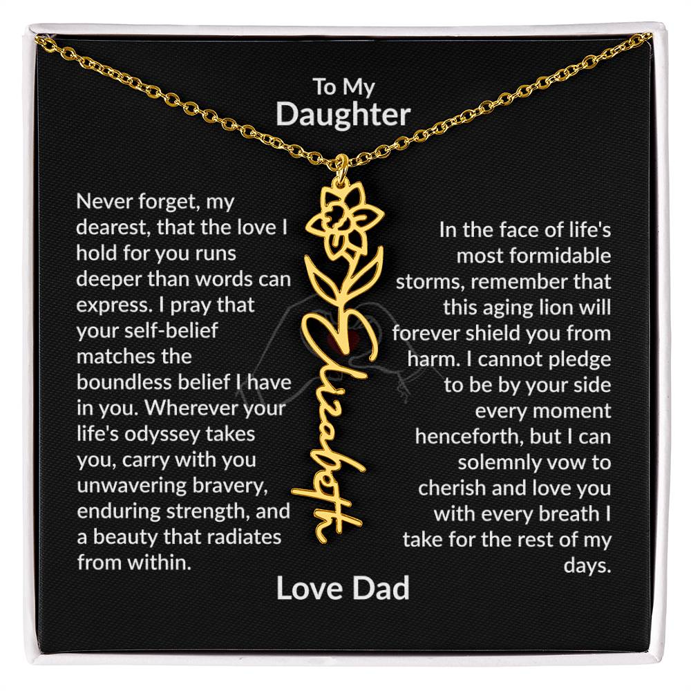 Daughter- I take for the rest of my days flower name necklace - Jewelry