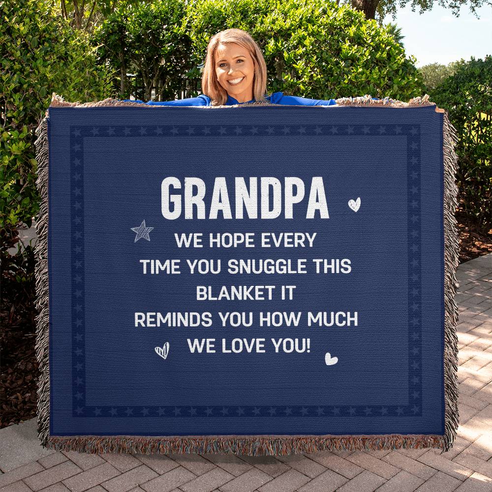 Grandpa - How Much I Love You Heirloom Woven Blanket - 